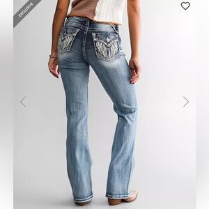 Miss Me Curvy Boot Stretch Size 34 Jean Angel Wing Pockets